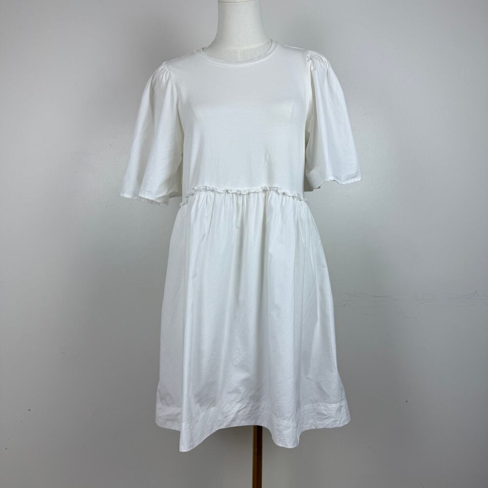A New Day flutter short sleeve knit woven dress Size XS w/ Pockets